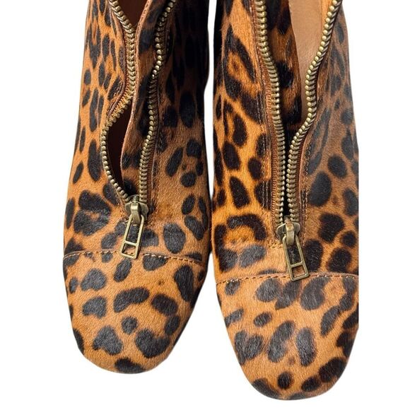 Madewell the amalia zip boots in leopard calf hair print size 5 - Picture 12 of 14